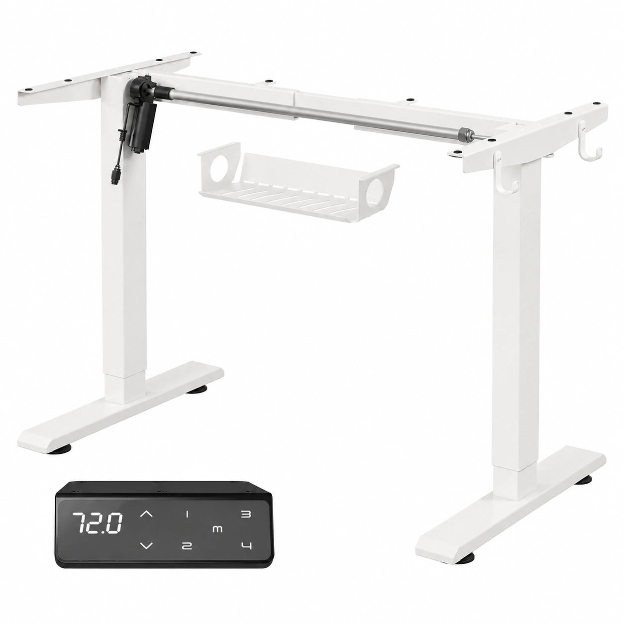 Bureau, réglable, coloris blanc, pour l’espace de travail