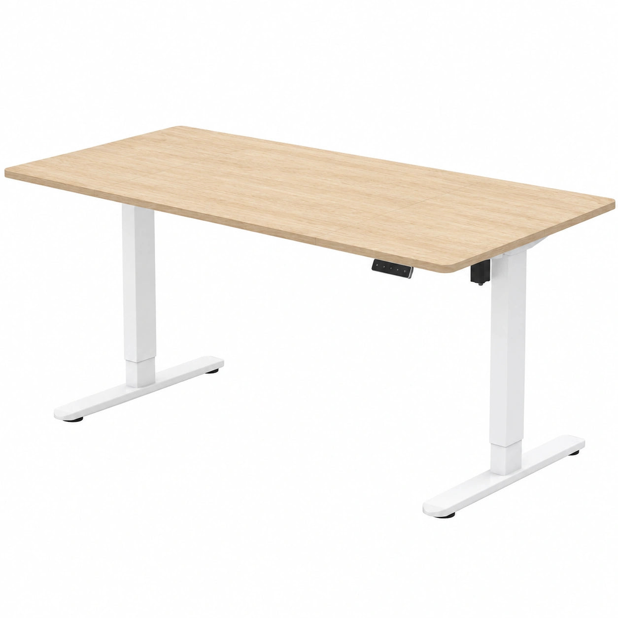 Bureau, réglable, avec prise intégrée, coloris beige, 160 x 80 cm, pour l’espace de travail