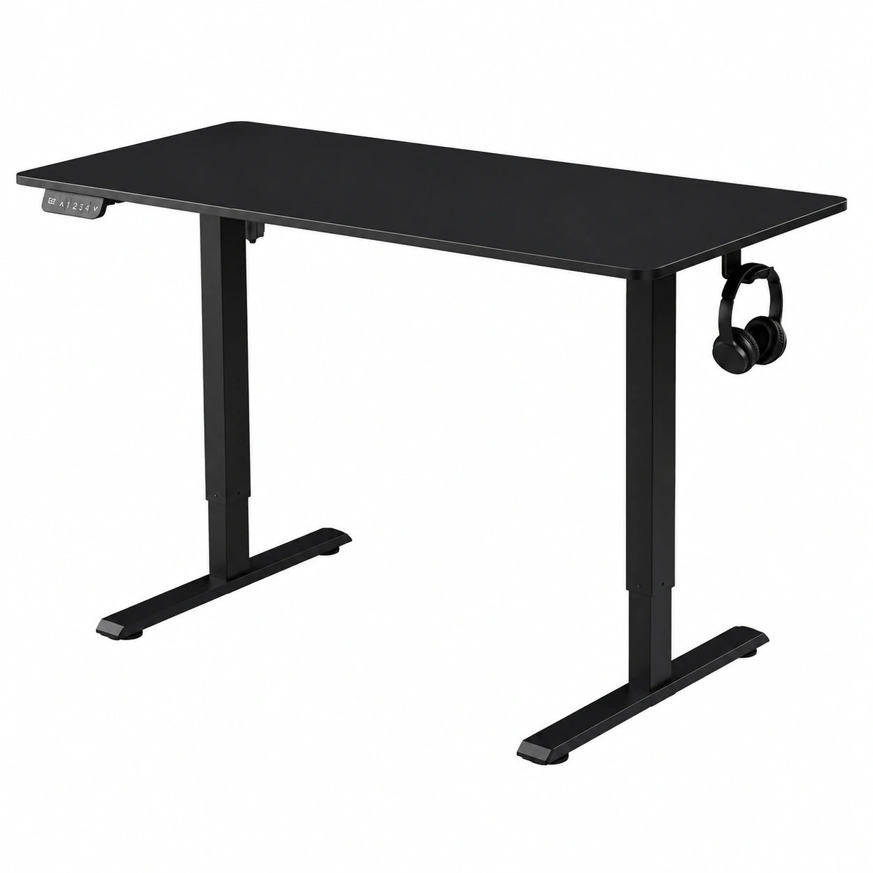 Bureau, réglable, coloris noir, 140 x 60 cm, pour l’espace de travail