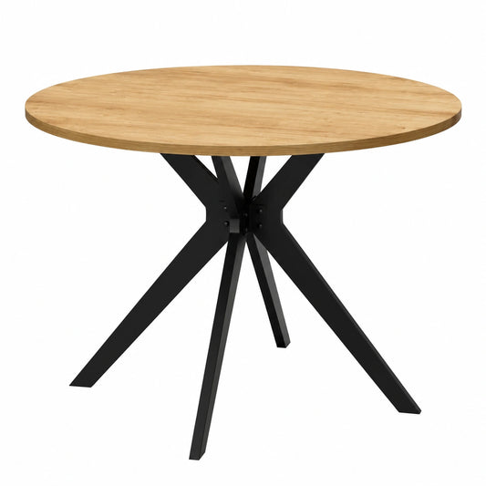 Table, en chêne, coloris noir, 100 x 100 x 75 cm, pour les espaces de vie