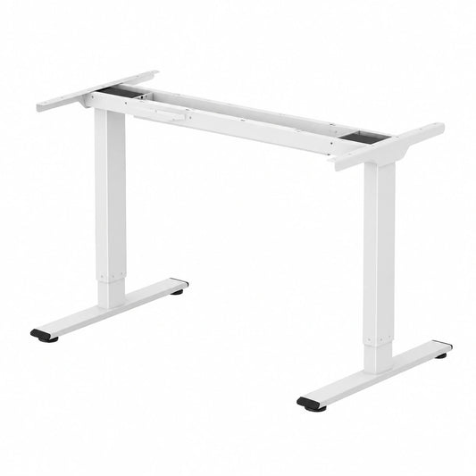 Bureau, réglable, en acier, coloris blanc, pour l’espace de travail