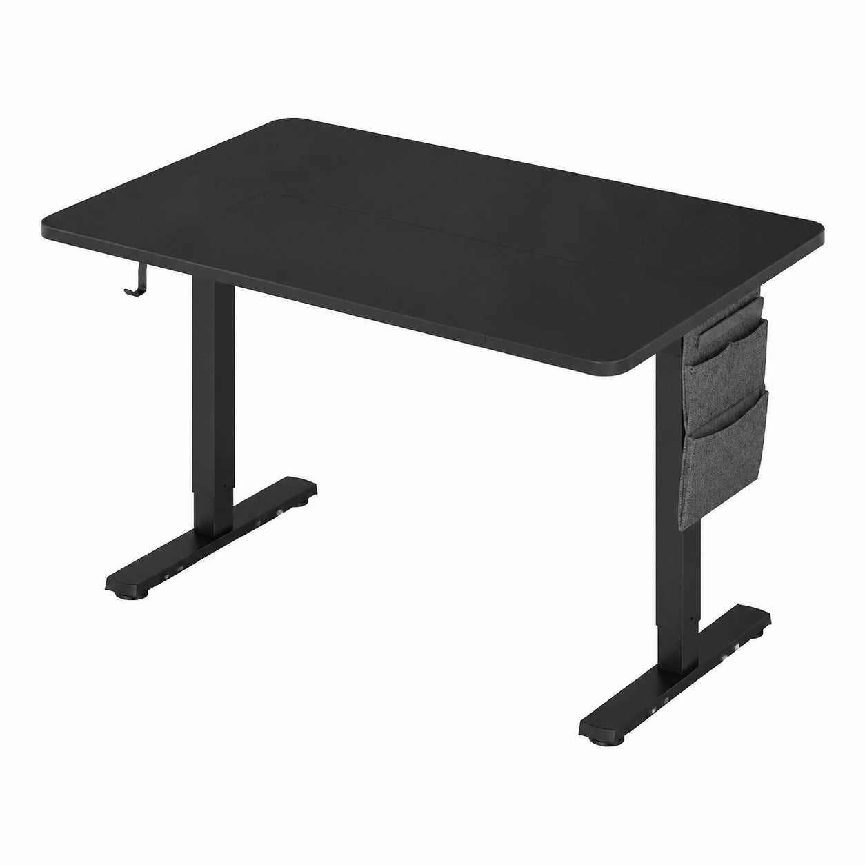 Bureau, réglable, avec crochets, coloris noir, 160 x 60 cm, pour l’espace de travail
