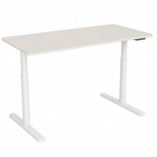 Bureau, réglable, coloris blanc, 140 x 70 cm, pour l’espace de travail