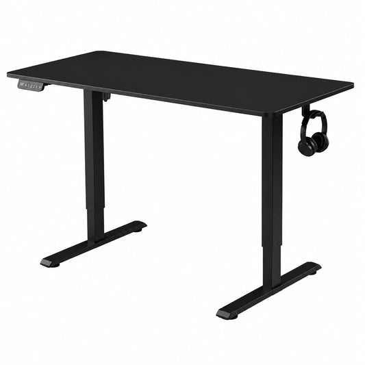 Bureau, réglable, coloris noir, 140 x 60 cm, pour l’espace de travail