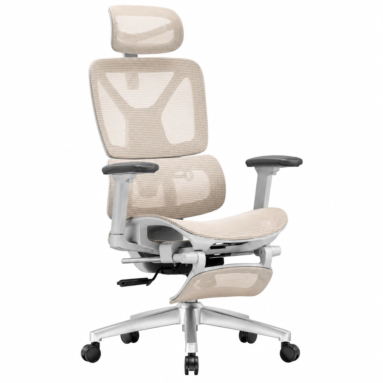 Bureau, pivotant, réglable, coloris beige et naturel, pour l’espace de travail